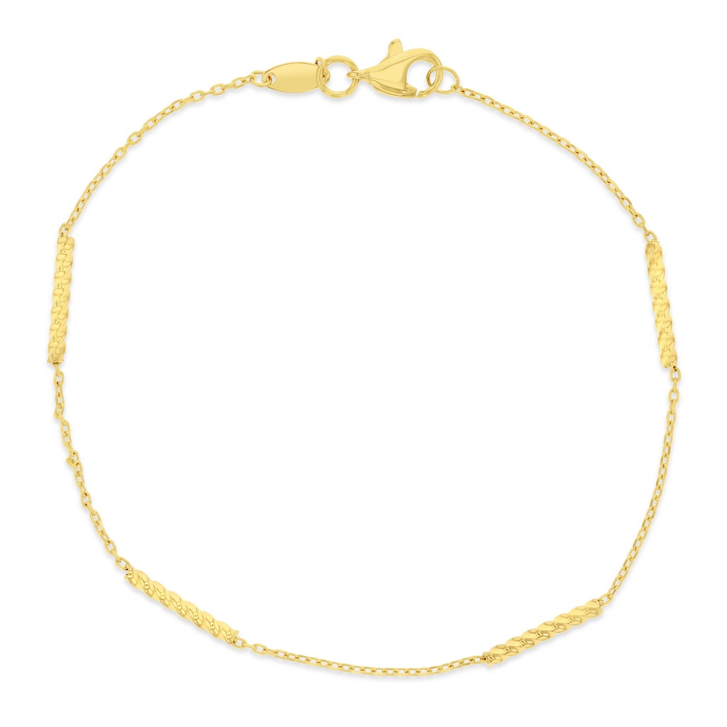 9Y STATION BRACELET WITH TWISTED BAR SEGMENTS
