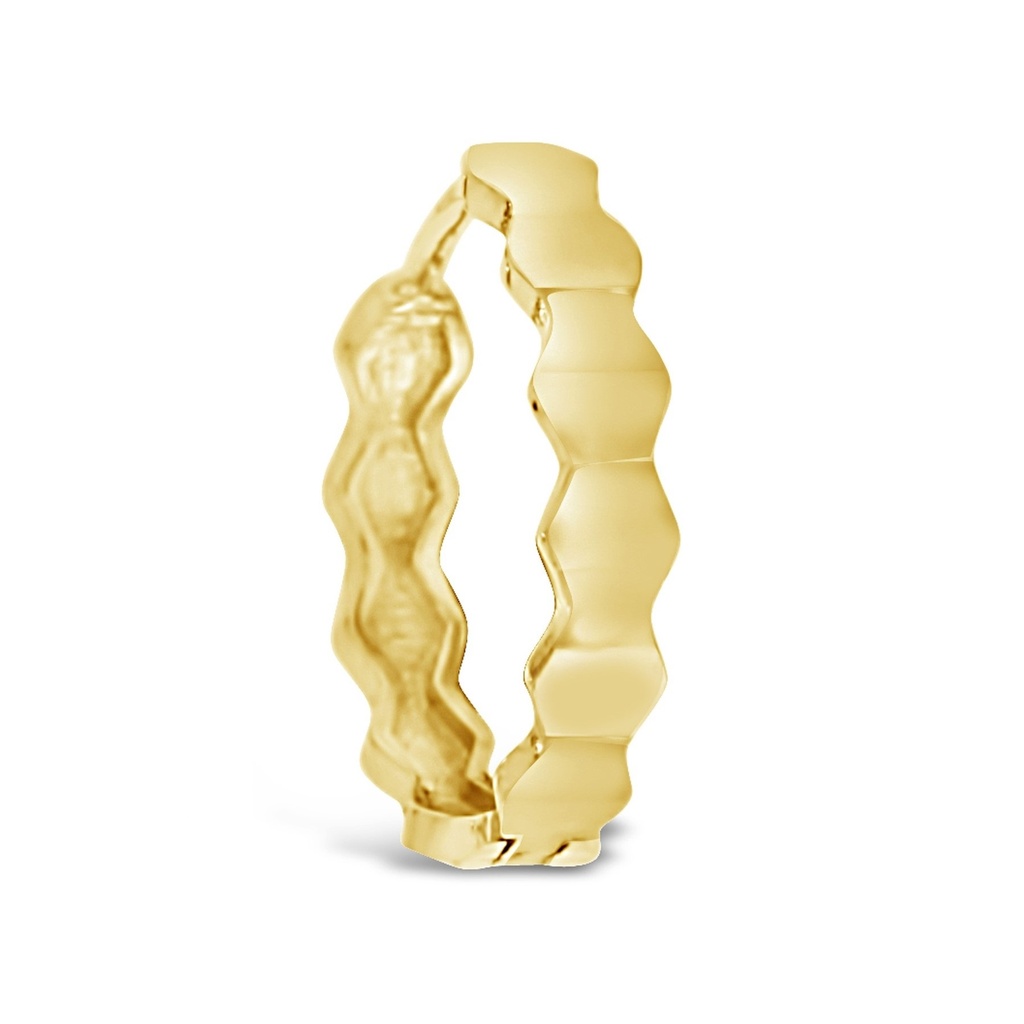 ## 9Y FACETED HEXAGON 12MM HUGGIE