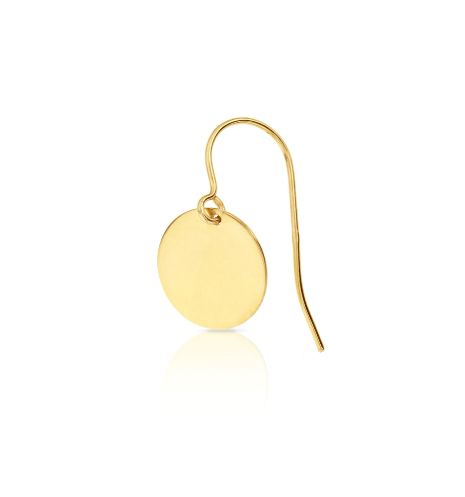 ## 9Y 10MM FLAT DISC DROP EARRING