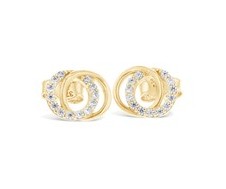 9Y CZ SET/POLISHED CIRCLE STUD