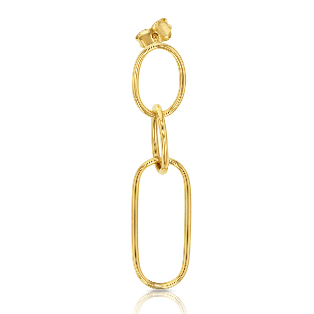 ### 9Y PAPERCLIP & OVAL DROP EARRI