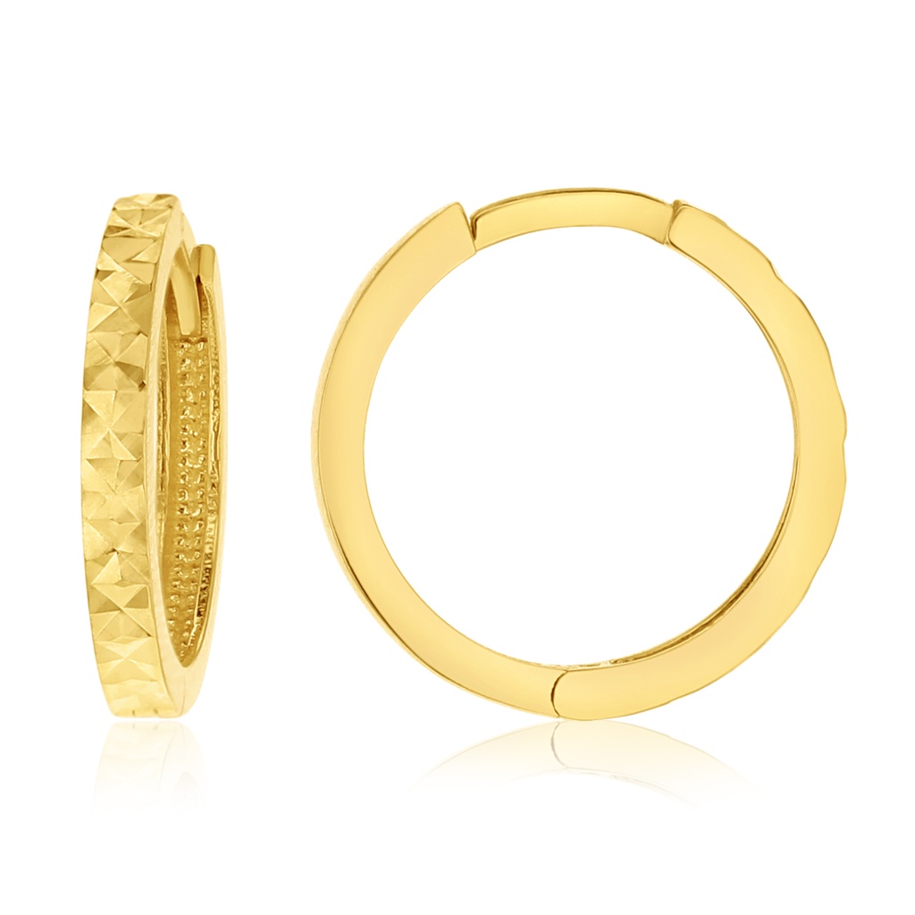 9Y DIAMOND CUT HUGGIE