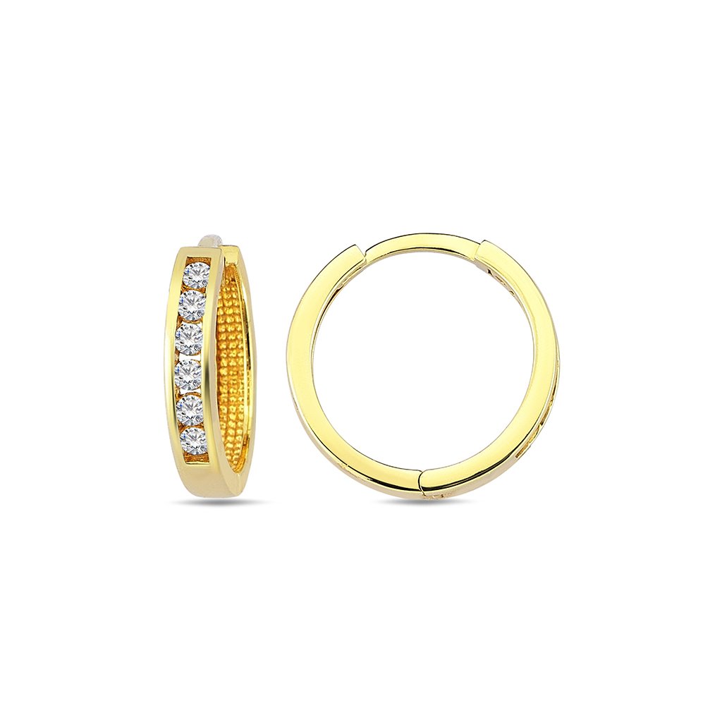 ### 9Y CZ SET 12MM HUGGIE