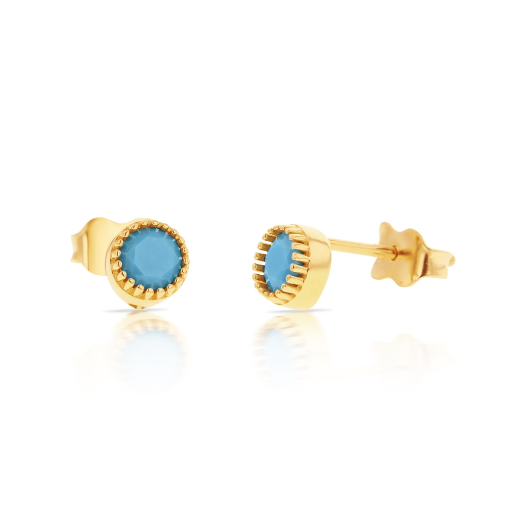 ## 9Y PLAIN TURQUOISE STUD