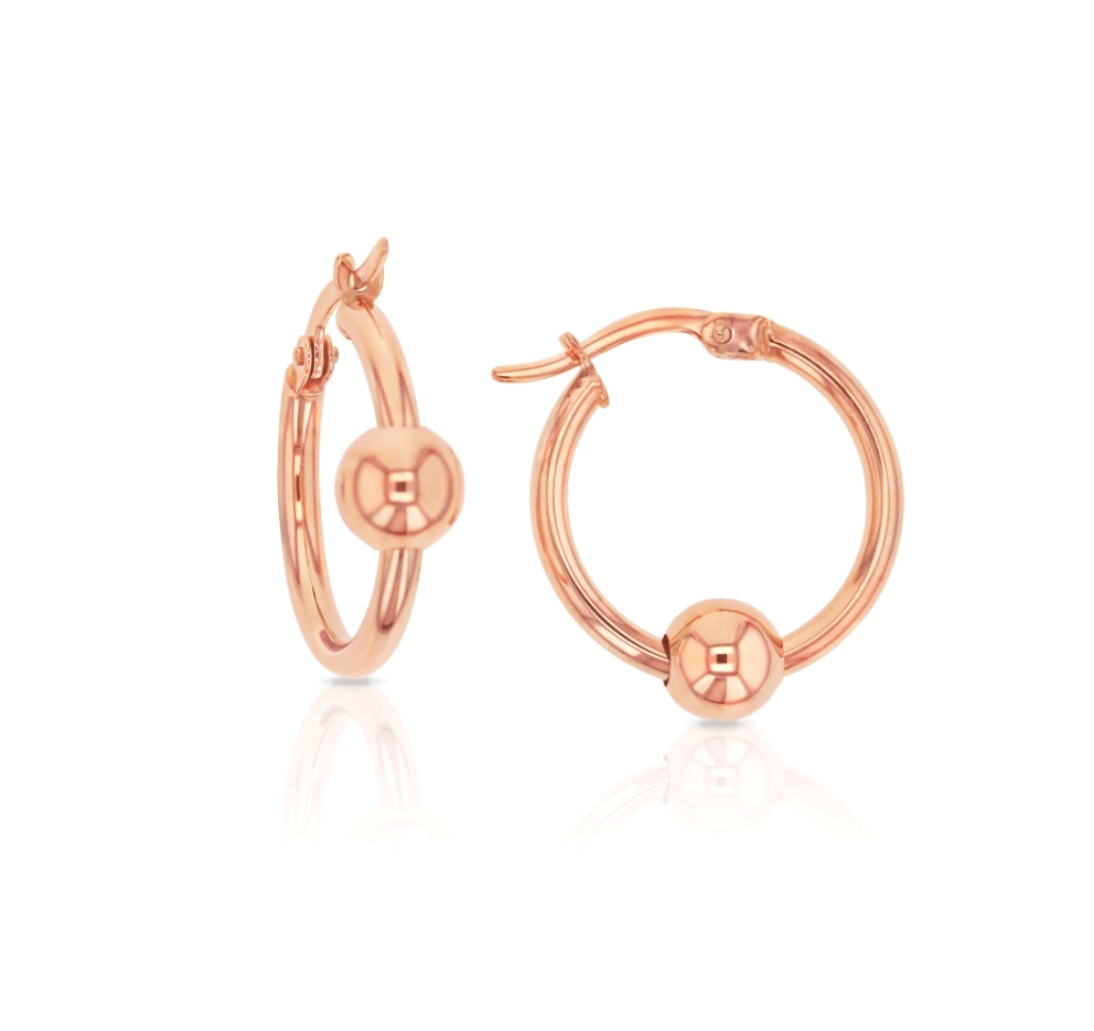 ### 9R SLIDING BALL HOOP EARRING