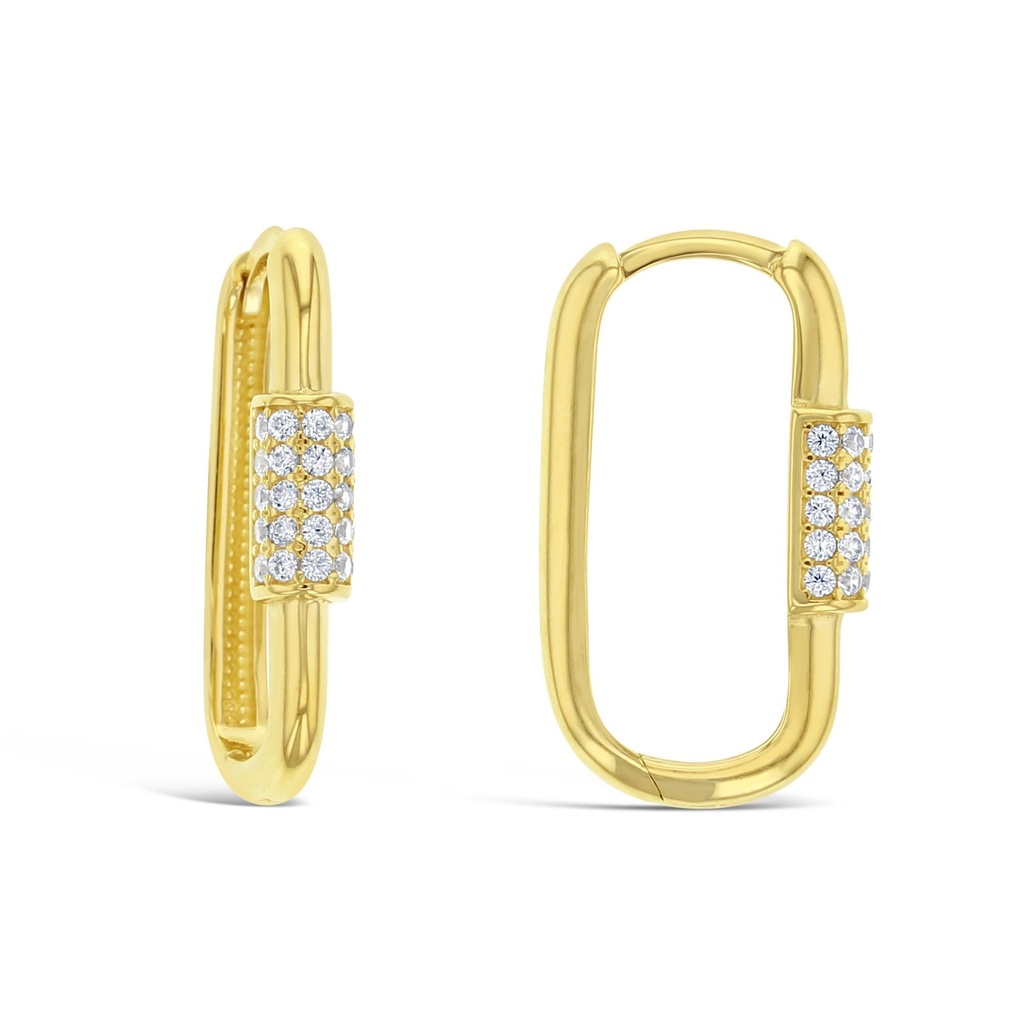 ### 9Y FANCY CZ PAPERCLIP HUGGIE