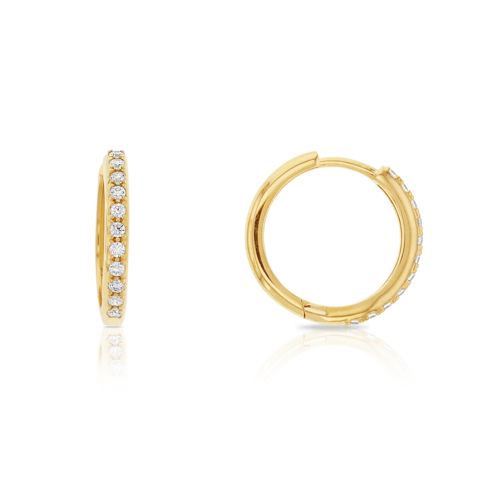 9Y DOMED PROFILE CZ SET HUGGIE