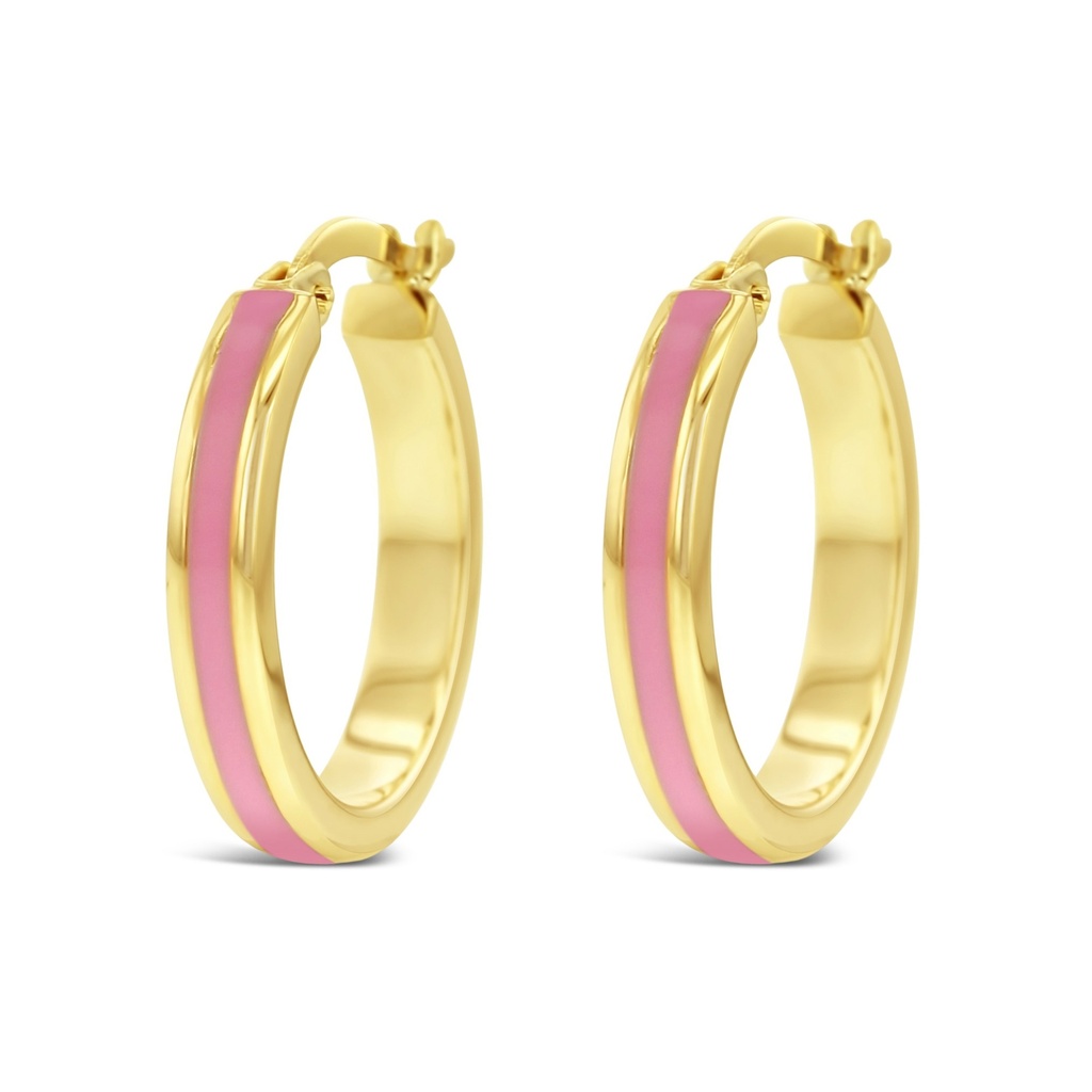 9Y 15MM PINK ENAMEL HOOP