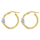 ## 9Y PLAIN HOOP W/ WHITE CZ FEATURE