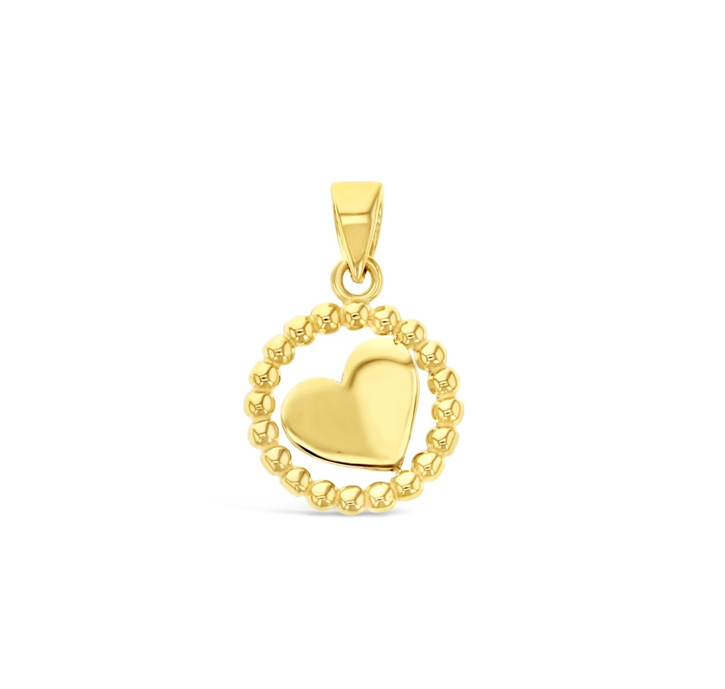 9Y HEART IN CIRCLE PENDANT