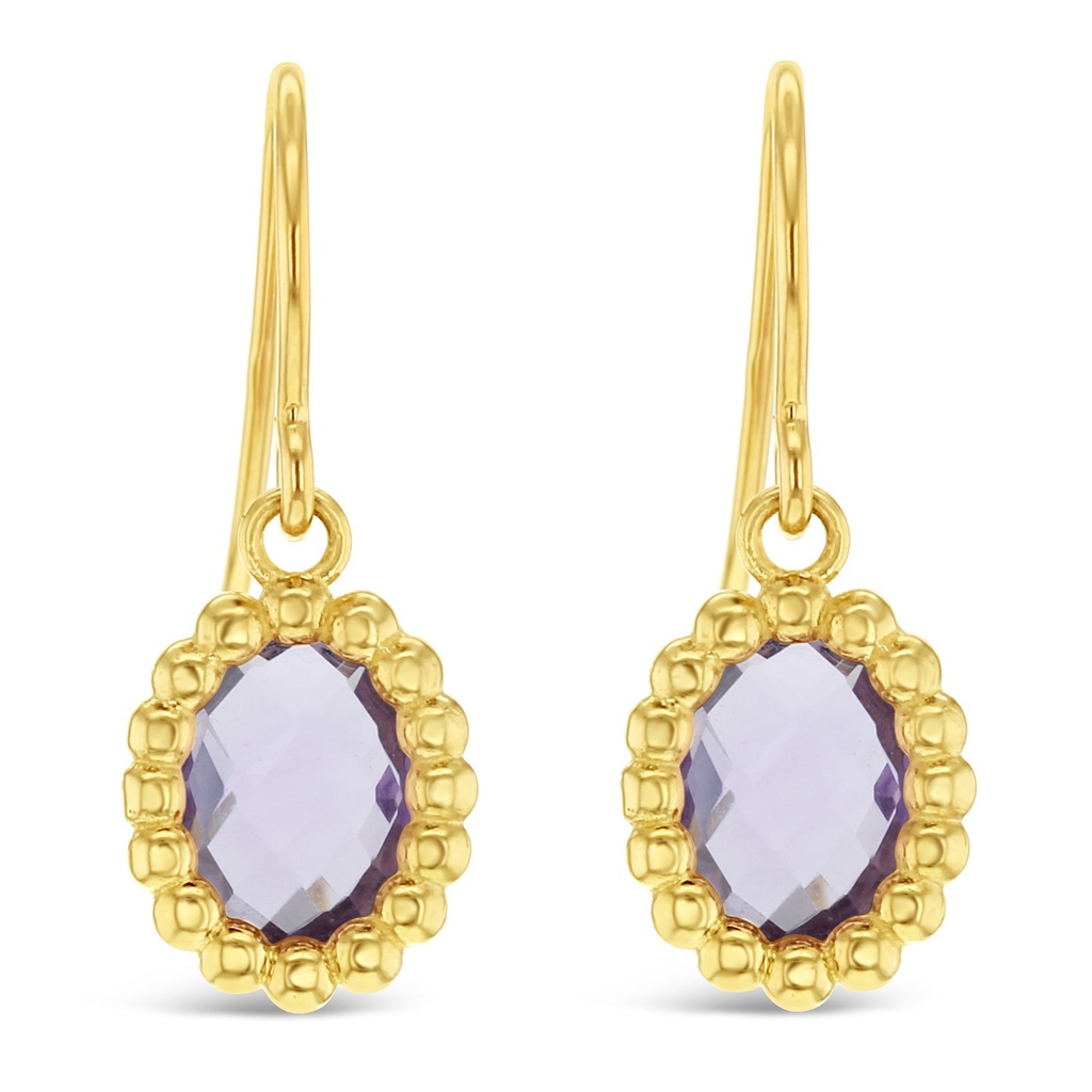 ## 9Y AMETHYST BEADED DROP EARRING