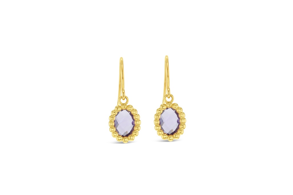 9Y AMETHYST BEADED DROP EARRING