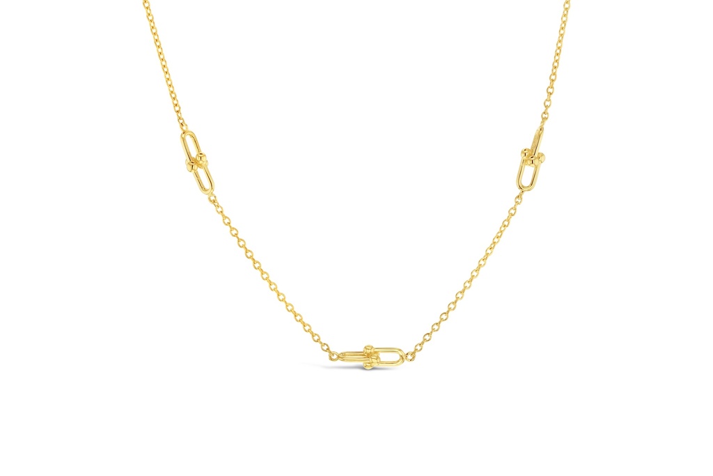 ## 9Y DOUBLE LOCK LINK FANCY NECKLACE