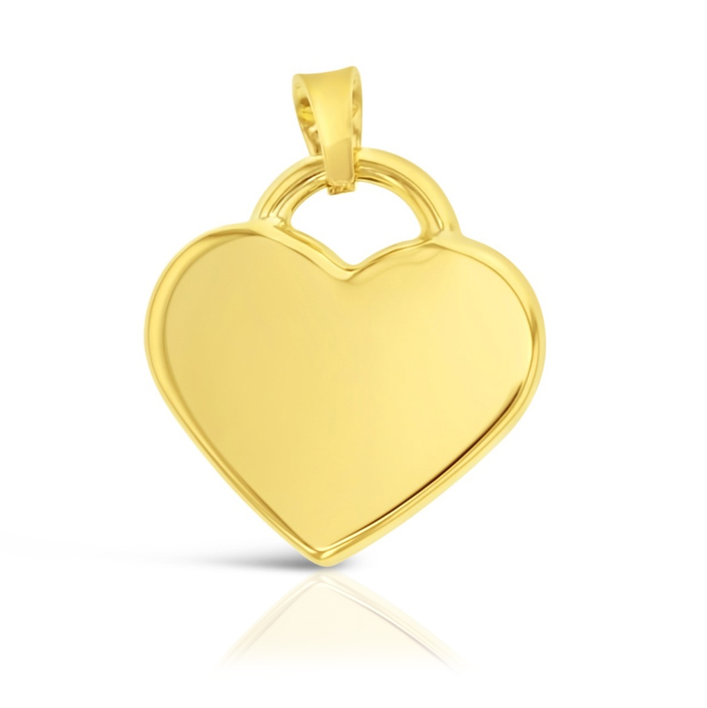 9Y FLAT HEART PENDANT 15MM