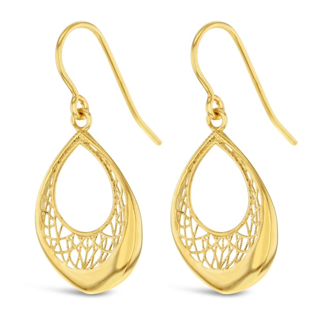 ## 9Y FILIGREE OPEN TEARDROP DROP