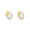 9Y OPAL & CZ TEAR DROP STUD