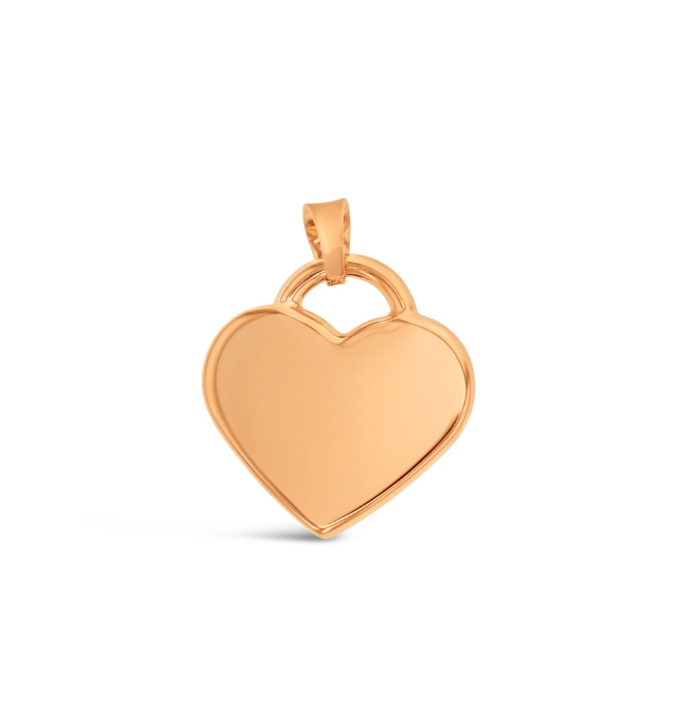## 9R FLAT HEART PENDANT 15MM