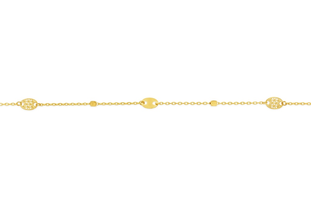 ## 9Y FANCY BALL & OVAL LINK BRACELET