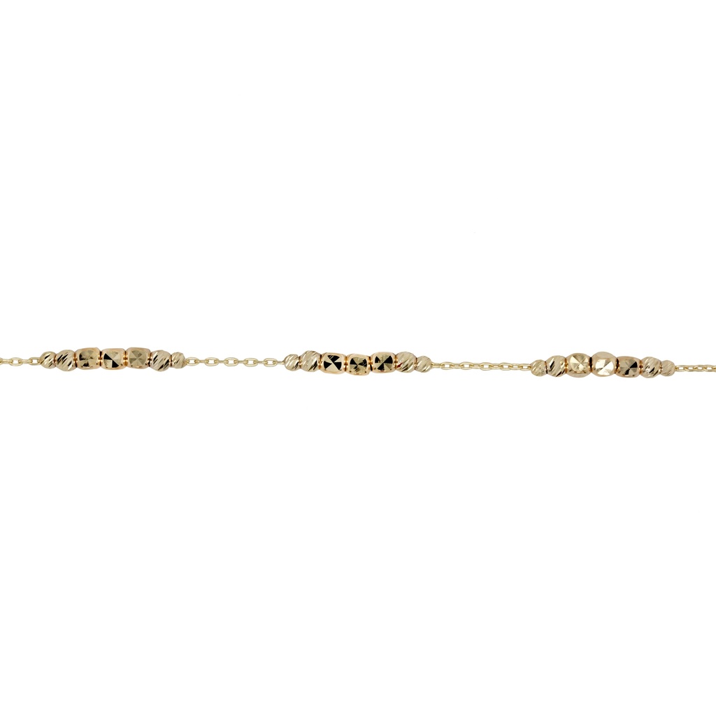 9Y CHAIN & DIAMOND CUT BALL BRACELET