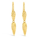 ### 9Y DIAMOND CUT & FILIGREE DROP EAR