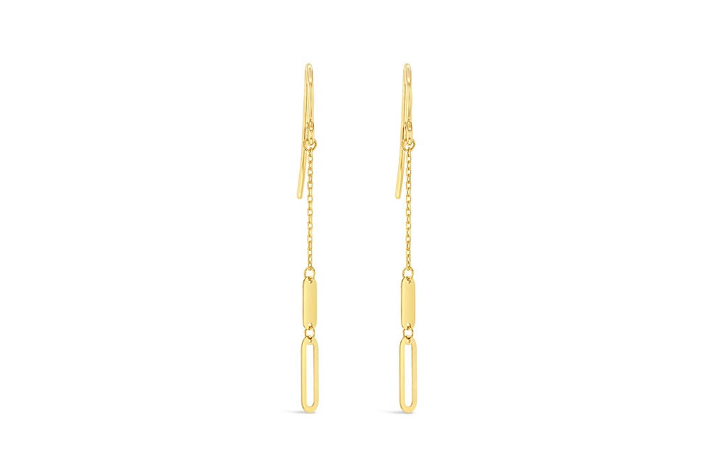 9Y OPEN LINK DISC DROP EARRING