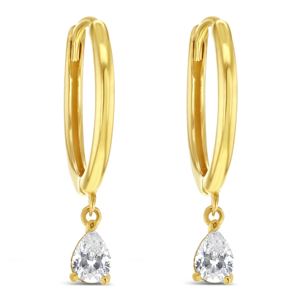 ### 9Y HUGGIE W/ CZ DROP