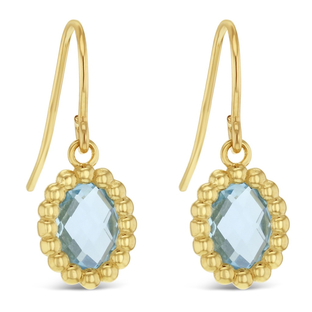 ## 9Y TOPAZ BEADED DROP EARRING