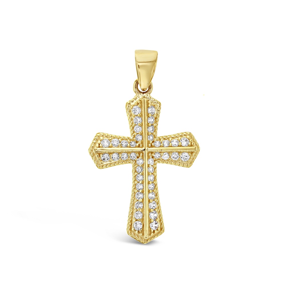 ### 9Y CZ FANCY CROSS PENDANT
