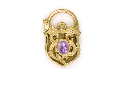 FILIGREE STONE SET SHIELD PADLOCK 22MM