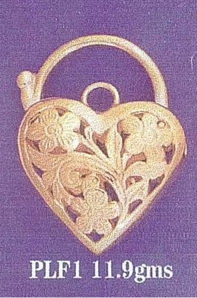 FLORAL FILIGREE HEART PADLOCK 29MM