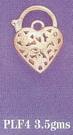 FLORAL FILIGREE HEART PADLOCK 16MM