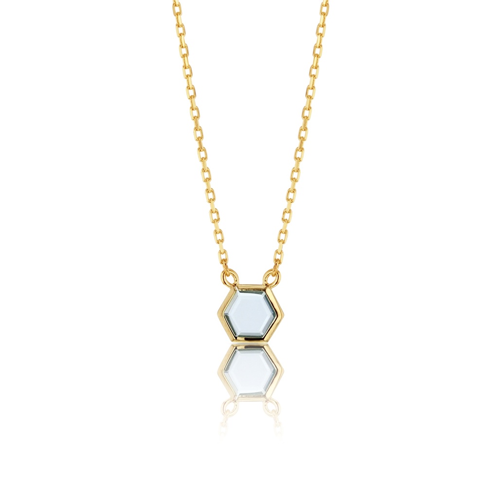 ## 9Y HEXAGON TOPAZ NECKLACE