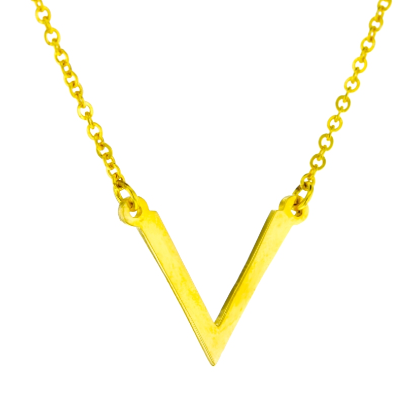 V POINT PENDANT ON CCAH30 CHAIN