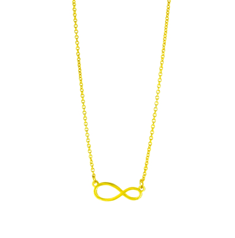 LOPSIDED INFINITY ON FINE HAMMERED CABLE CHAIN