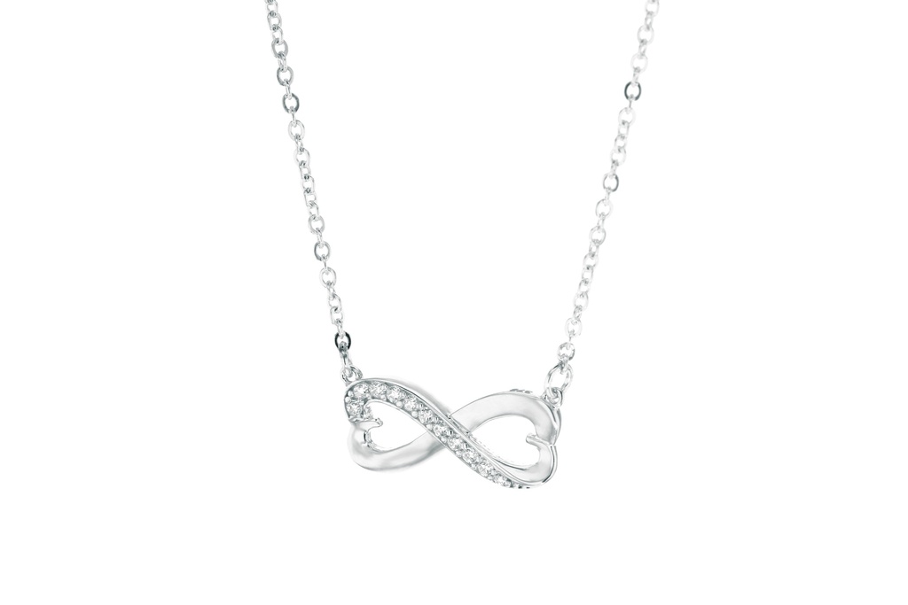 9W CZ SET HEART INFINITY