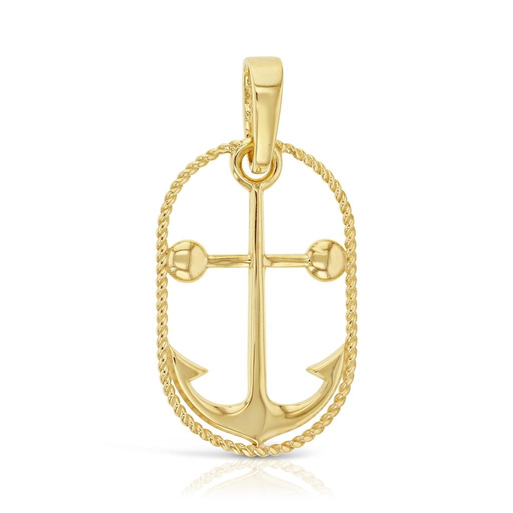 ## 9Y ANCHOR IN OVAL PENDANT