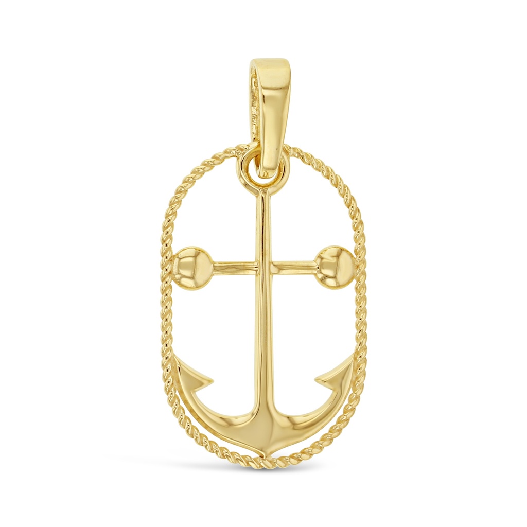 9Y ANCHOR IN OVAL PENDANT