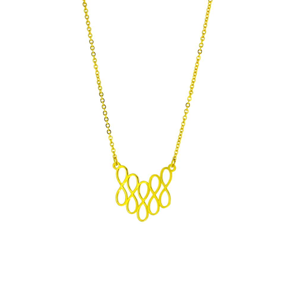 5 INFINITY DROP ON FINE HAMMERED CABLE CHAIN