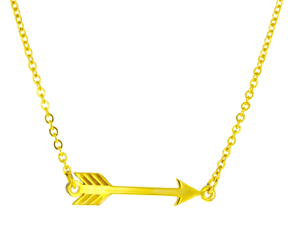 ARROW ON FINE HAMMERED CABLE CHAIN