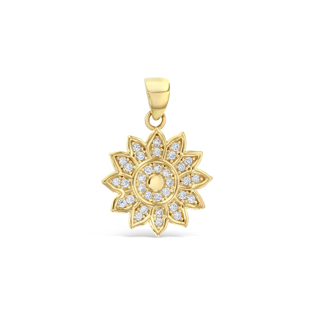 ## 9Y CZ FLOWER PENDANT