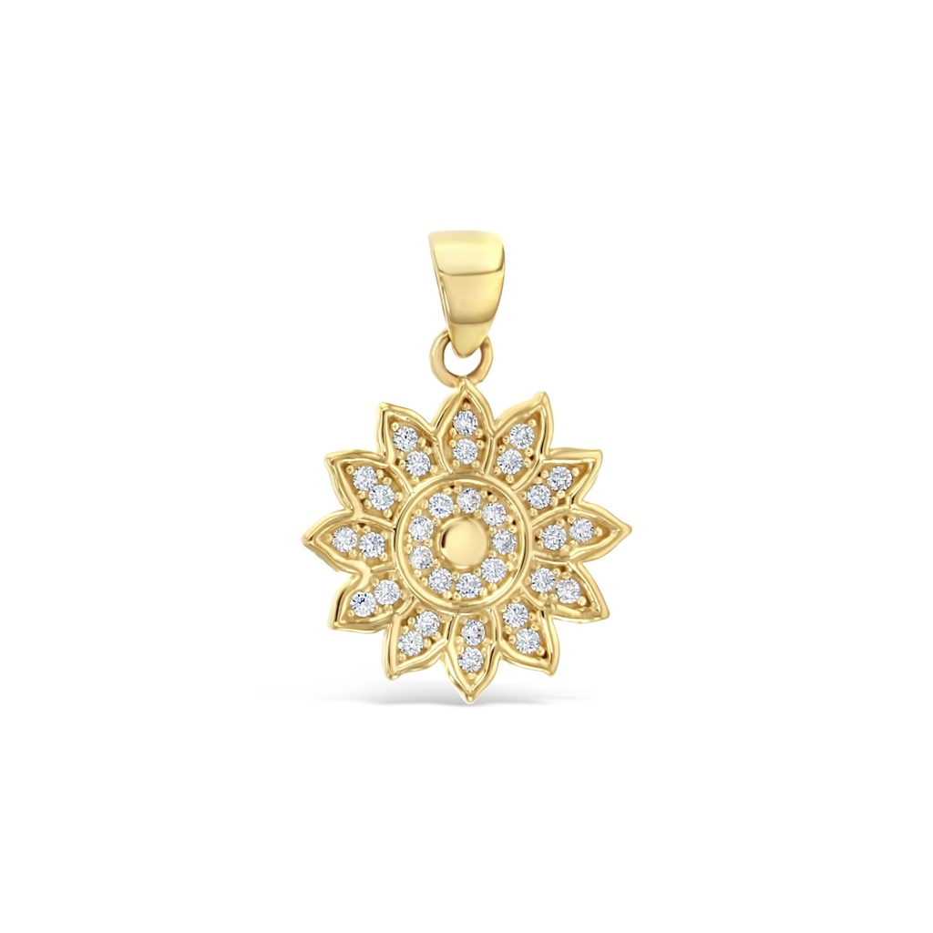 9Y CZ FLOWER PENDANT