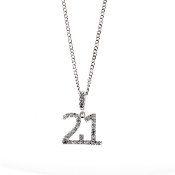 ## 9W CZ SET '21' PENDANT