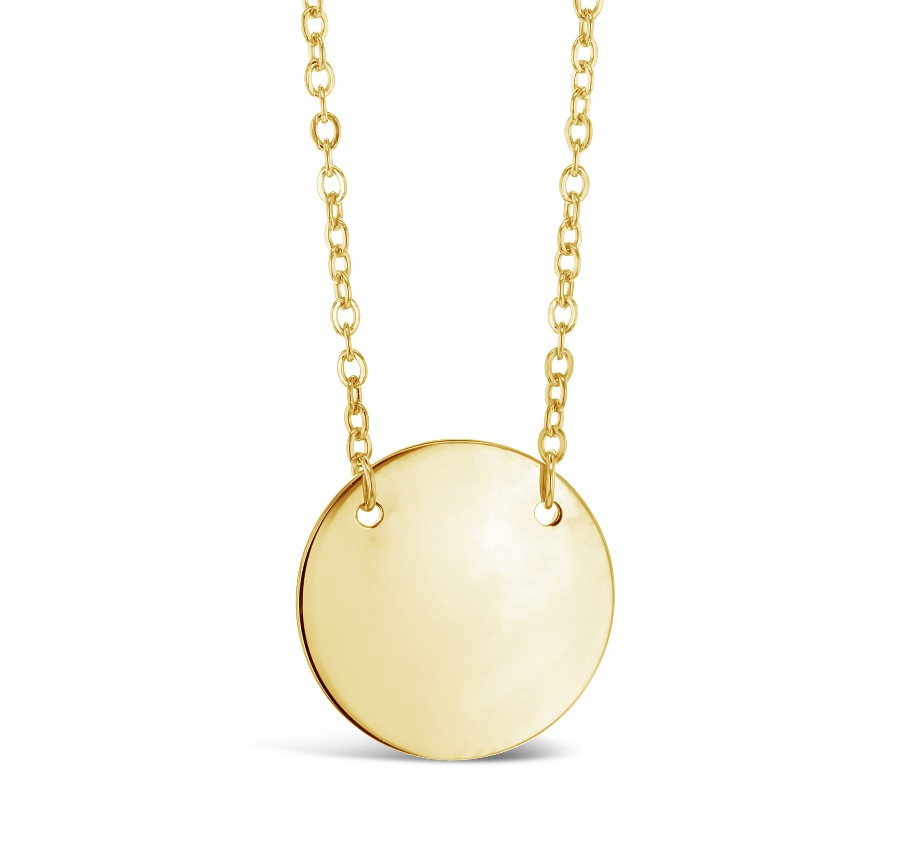 15MM FLAT DISC ON FINE HAMMERED CABLE CHAIN