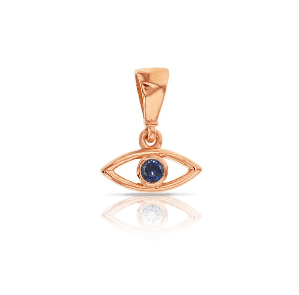 9R SINGLE CZ EVIL EYE PENDANT