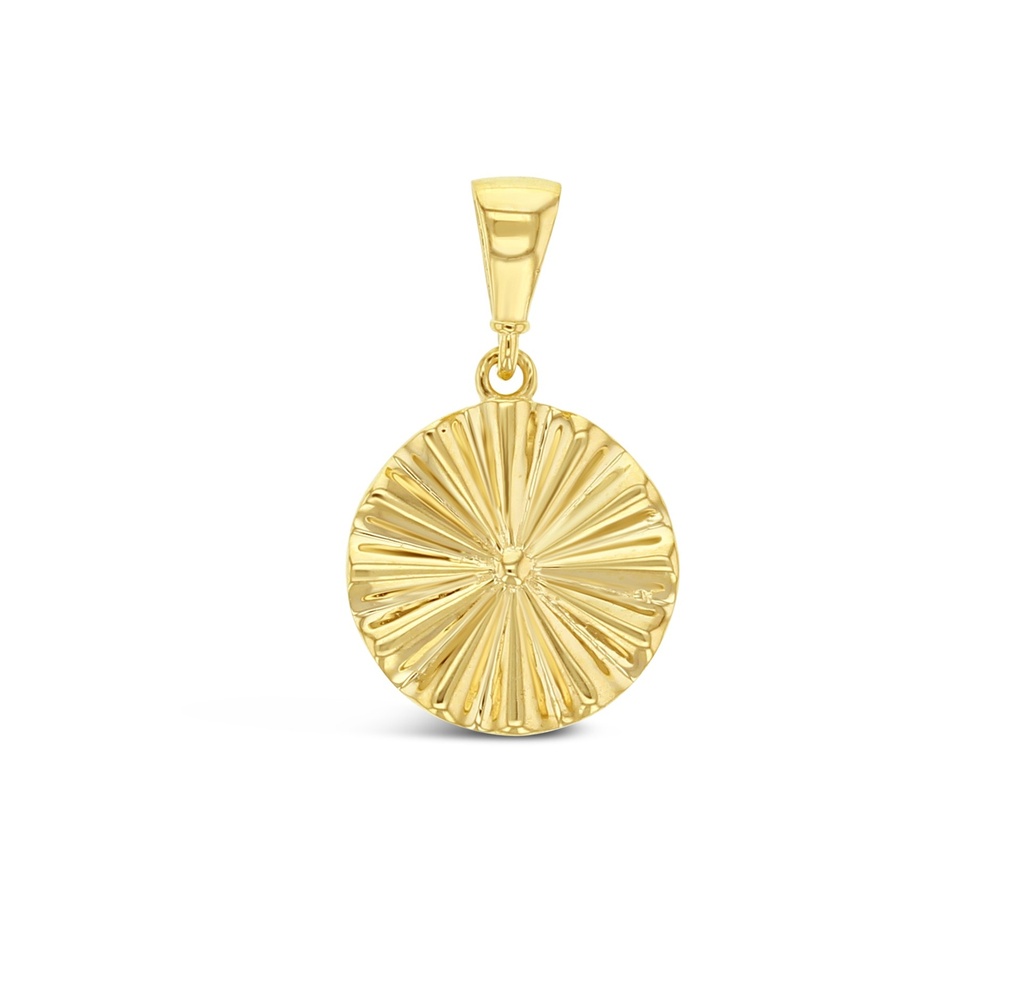 9Y RIPPLED WAVEY CIRCLE PENDANT