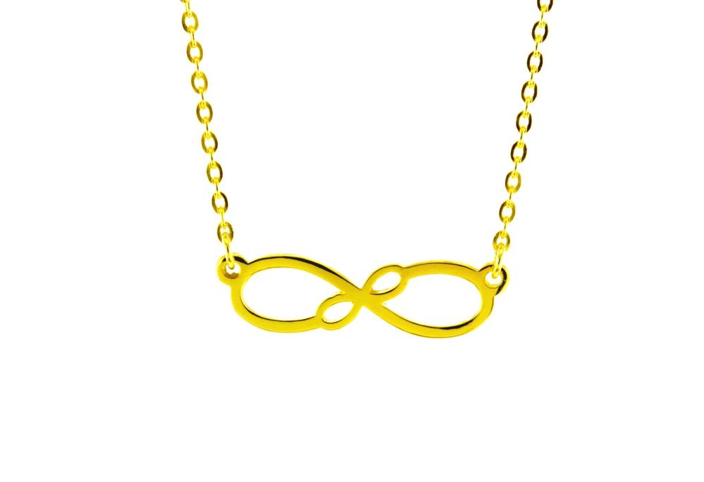 FANCY INFINITY ON FINE HAMMERED CABLE CHAIN