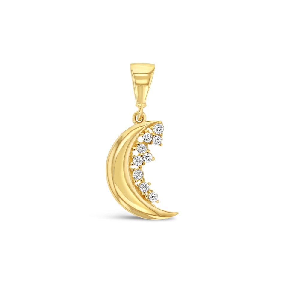 9Y CZ SET MOON PENDANT