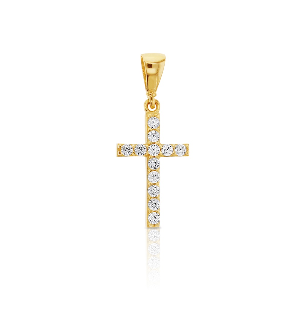 9Y CZ SET CROSS PENDANT