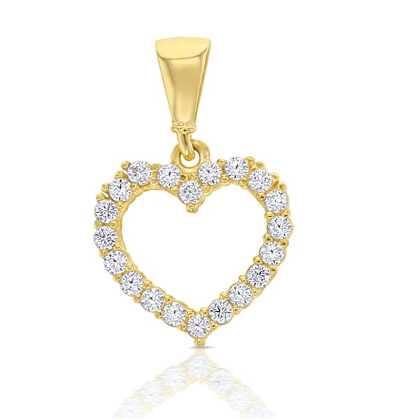 9Y CZ SET LOVEHEART PENDANT