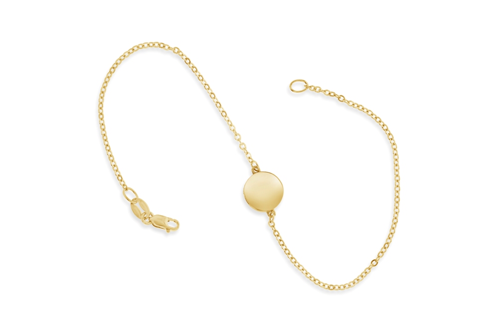 10MM FLAT DISC ON FINE HAMMERED CABLE CHAIN